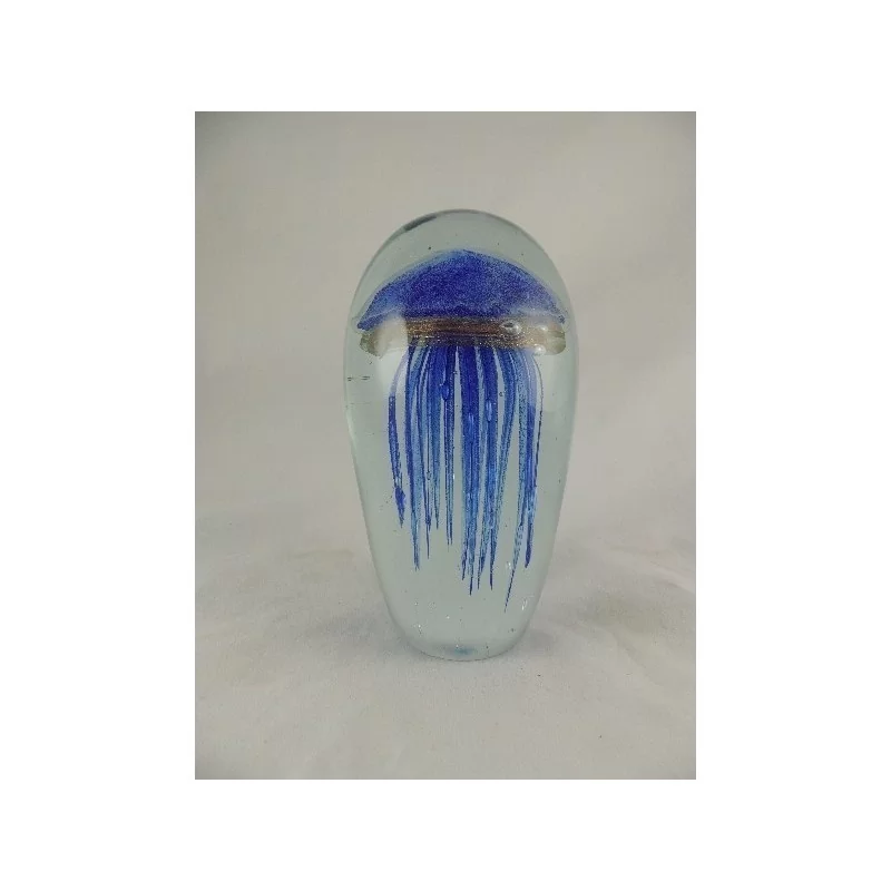Glasdruppel Jellyfish donker blauw H20.5cm