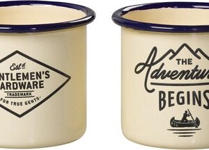 Gentlemen's Hardware Retro Emaille Espresso Mokjes Set van 2 Creme 150 ml