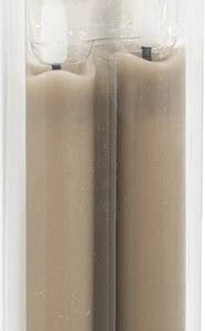 LED dinerkaarsen, set van 2, taupe, robuust, stoer-24 cm
