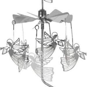 Pluto Rotary candleholder flying angel silver