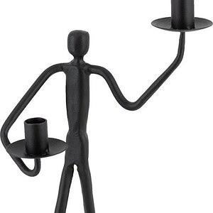 Kaarsenstandaard beeld aluminium zwart