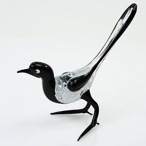 Ekster Glazen Vogel Beeldje Vogel Vogels Vogeltjes Vogeltjes Beeldjes Vogeltjes Decoratie Beeldjes Dieren Beeldjes Decoratie Glazen vogeltjes decoratie Vogel beeldje vogel van glas