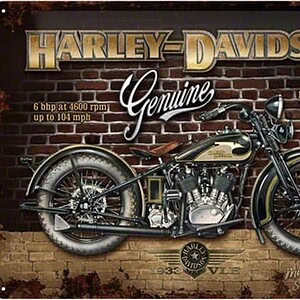 Wandbord Harley Davidson Brick Wall 30x40cm