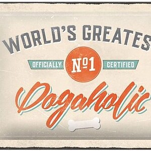 Dogaholic Metalen wandbord in reli?f 15 x 20 cm.