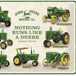 Wandbord John Deere models -30x40-