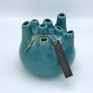 Blauwe Vaas Isabelle 15 x 15 x 15 cm