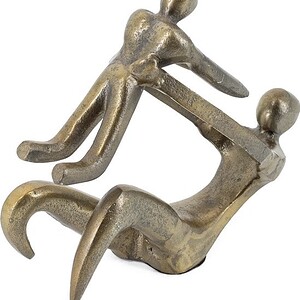 Decoratie beeld metaal ouder met kind goud