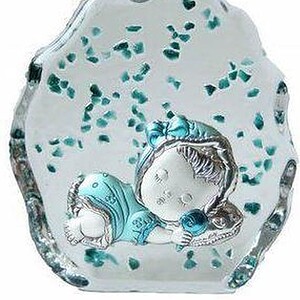 Kraamcadeau Kristal en Zilver H12 cm Geboortecadeau.