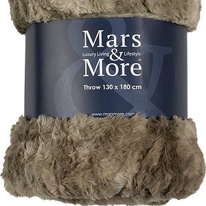 plaid rib bruine beer 130x180cm