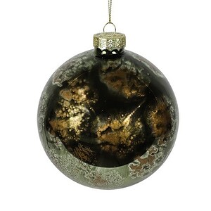 Kerstbal Dorrit S zwart-messing