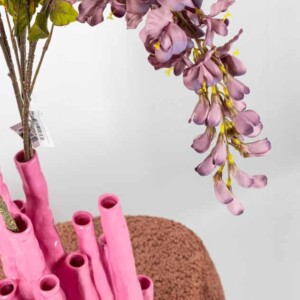 Kunsttak blauwe regen roze