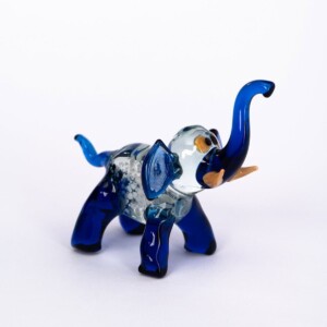Glasdier Olifant blauw
