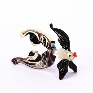 Glasdier Vis Zwart met wit