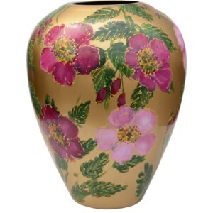 Handbeschilderde Vase the World Vaas Kander M rosehip gold 2 _