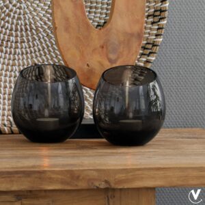 Vase the World Waxinelichthouder Moho grey (set van 2 stuks)
